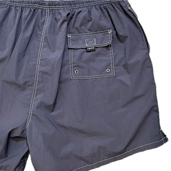 🏝️ Izod Swim Trunks | Navy Blue | Lined | Drawstring Waist | Men's Size 2X - Picture 4 of 11
